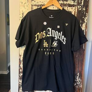 Fanatics LA Dos Angeles Shirt Lakers Dodgers 2020 Champions NWOT. Size L